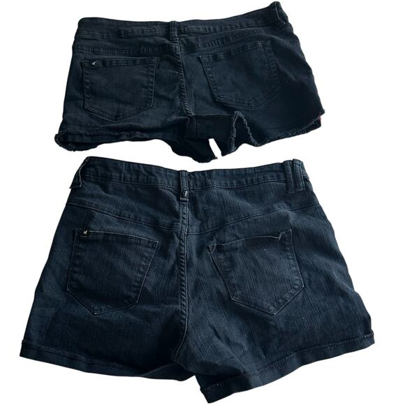 Womens Shorts Bundle Size 9 Black Denim Plaid - Picture 2 of 7